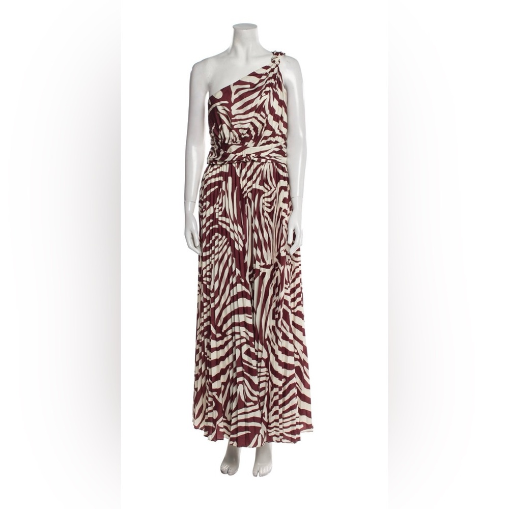 Elegant One-Shoulder Zebra Print Dress Sailor brand M size